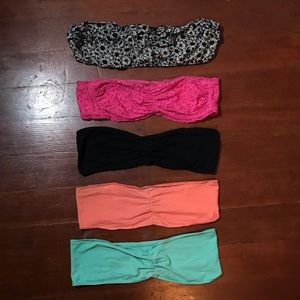 Bundle of strapless bralettes